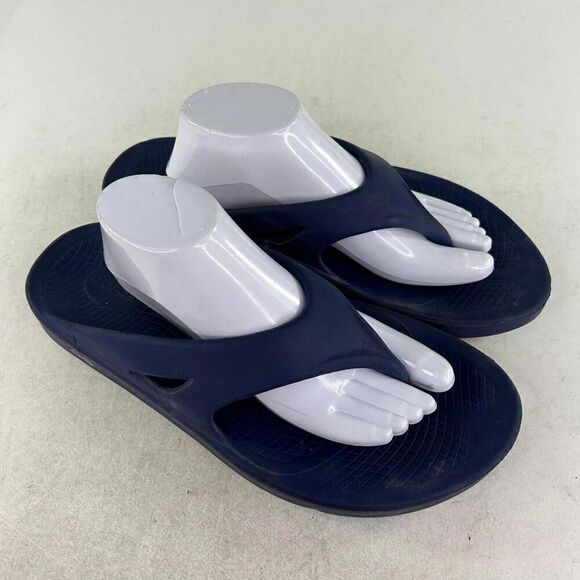 OOFOS OOriginal Men\'s Recovery Sport Shoes US 12 Blue Flip Flop Thong Sandals